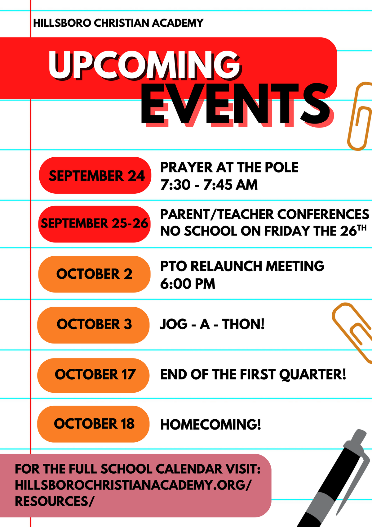 Upcoming Events!
